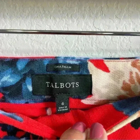 Talbots Chatman Women's Floral Ankle Slim Leg Side Zipper Tapered Pants Size 6 - Picture 8 of 10